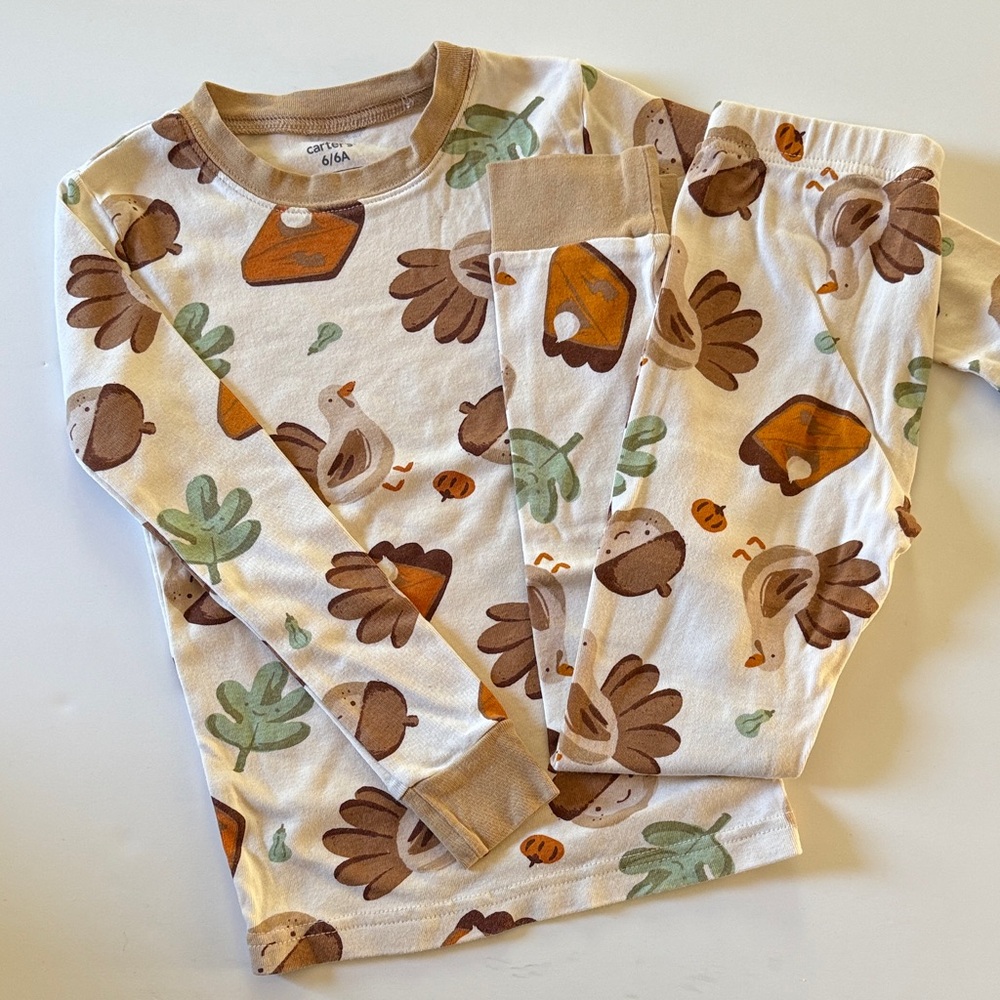 Carter's Size 6 Thanksgiving Pajamas